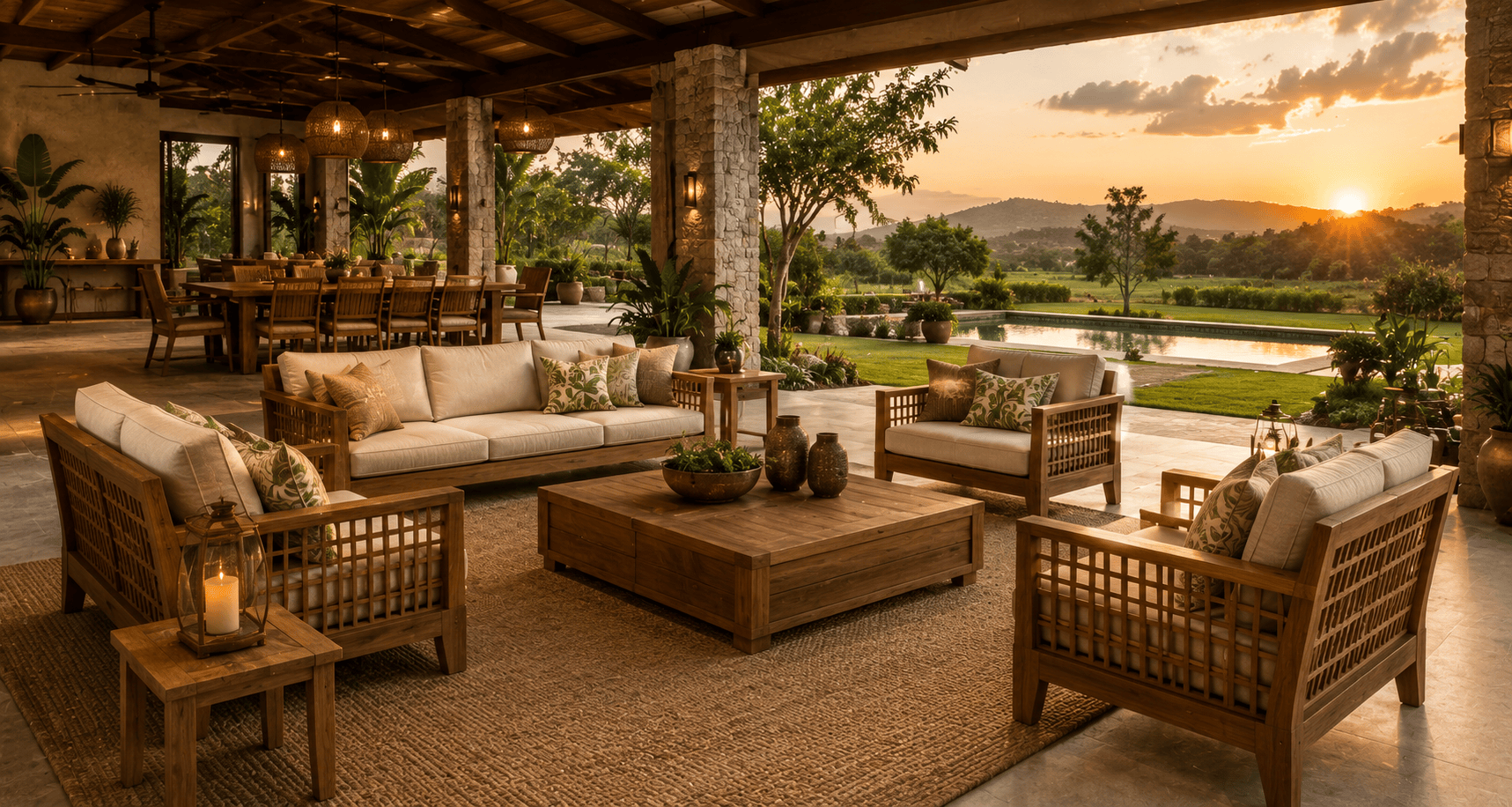 Farm House Furniture Manufacturer in Pune — Sofas, Beds, Wardrobes, Modular Kitchens by Nakhtal Furniture