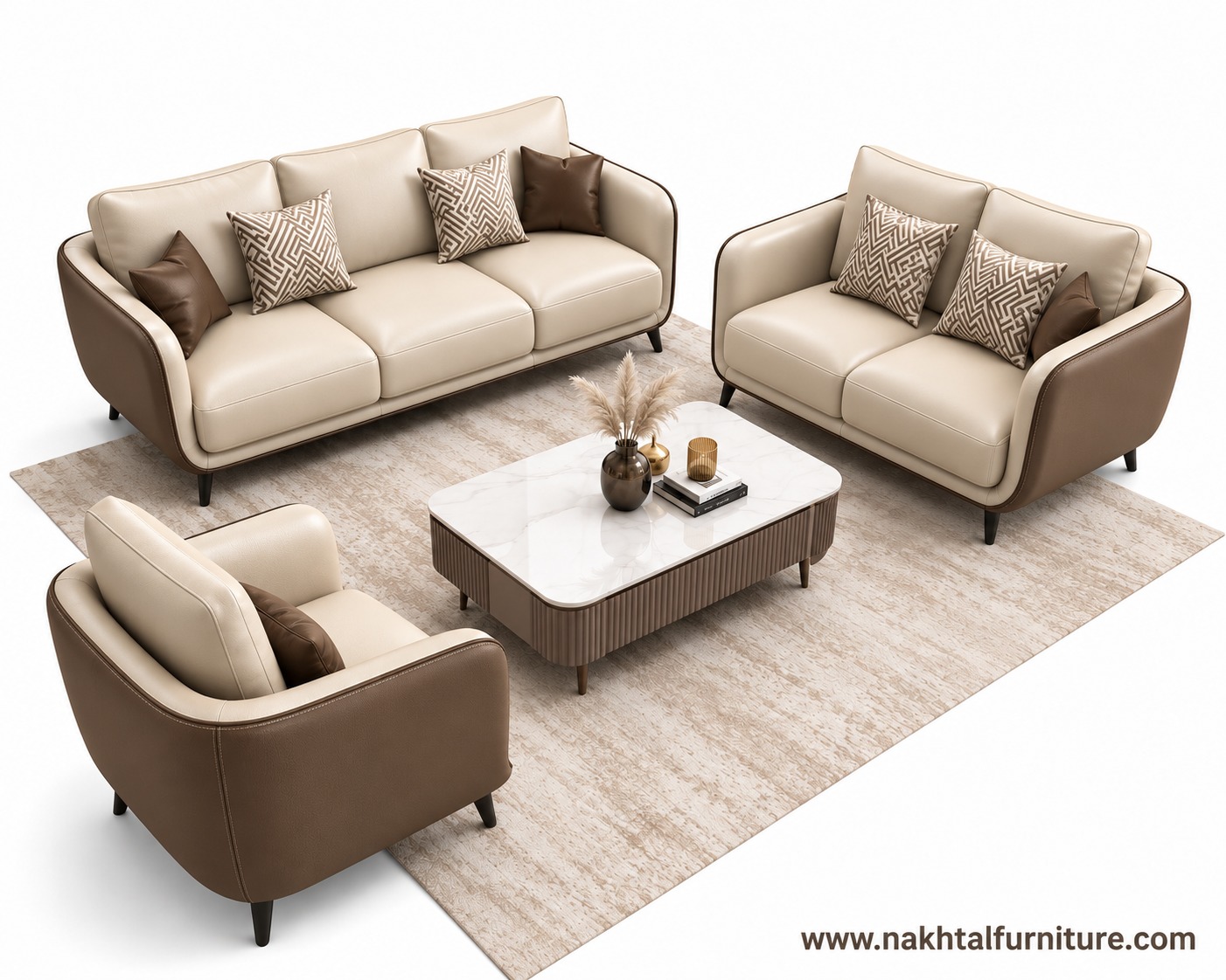 Sofa with MS Black Finish 5 Inch Legs Manufacturer in Pune by Nakhtal Furniture